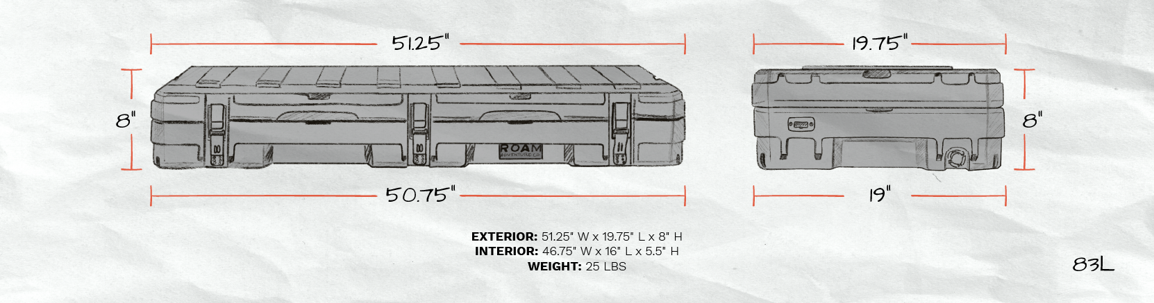 roam case 83l rugged case