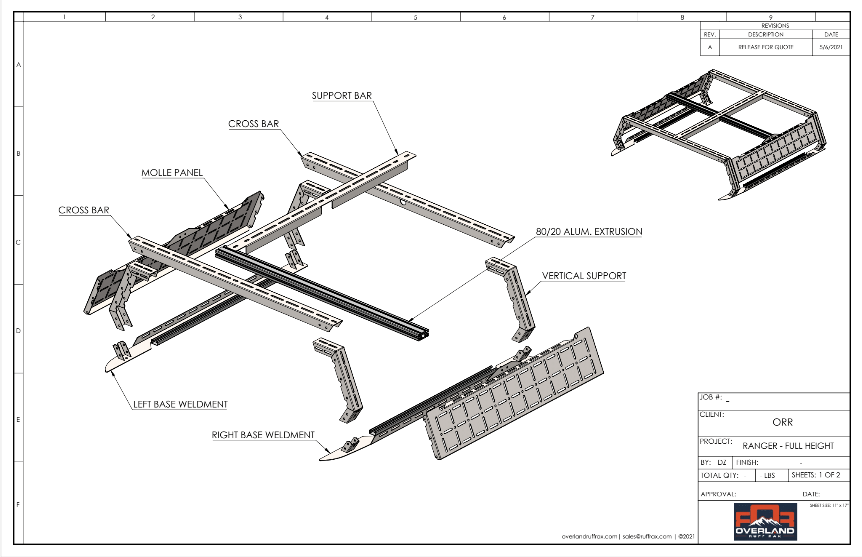ford ranger rax (bed rack)