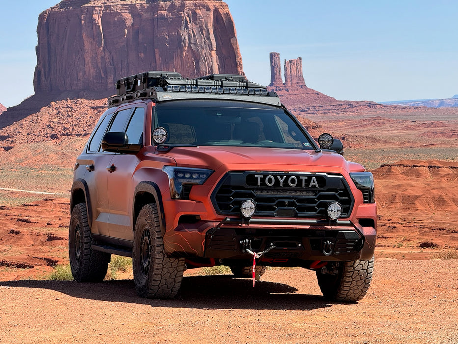 Sequoia Roof Rack System With Light Bar Cut Out for Rigid Industries Adapt Series 40" Light Bar