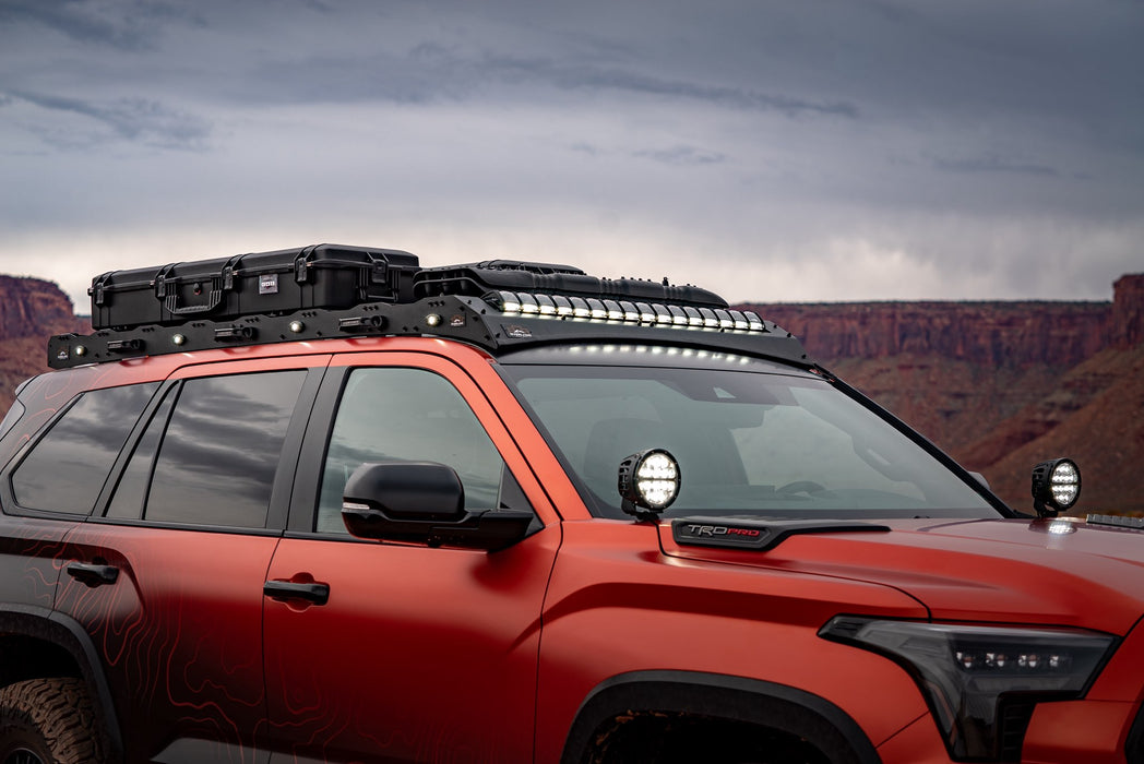 Sequoia Roof Rack System With Light Bar Cut Out for Rigid Industries Adapt Series 40" Light Bar